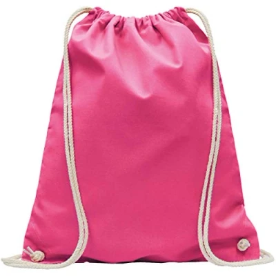 Afbeelding van katoenen tassen, 10 stuks, 38 x 42 cm, sporttas, rugzak, gymtas, tas, jute stoffen Oeko Tex® gecertificeerd, boodschappentas gym, Roze, 38x42