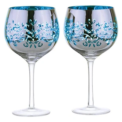 Afbeelding van Artland set van 2 Gin cocktail Filigraan glazen blauw 70 CL 22 cm