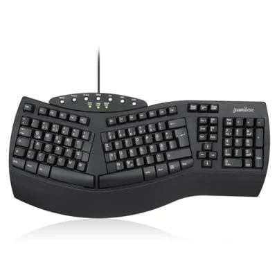 Afbeelding van Perixx PERIBOARD 512 Ergonomisch Toetsenbord Gedeeld Toetsenveld USB Aanbevolen bij Tennisarm QWERTZ Duitse lay out Zwart