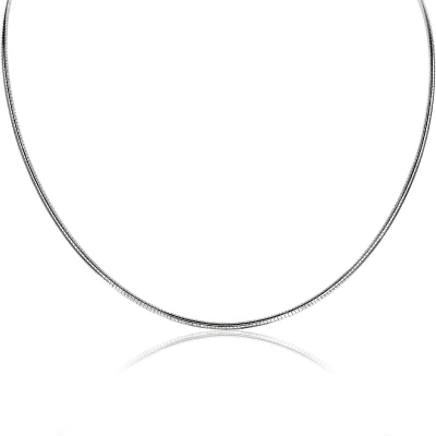 Afbeelding van 43cm Zinzi zilveren omega collier 1mm breed ZIOM1 43