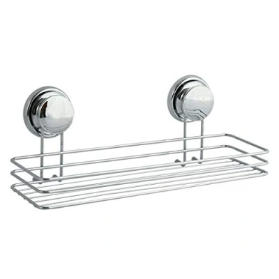 Afbeelding van MSV doucherek zilver 38 x 15 cm metaal Douche en badrekjes