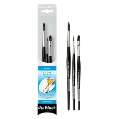 Afbeelding van da Vinci Watercolor Series 5386 Casaneo penseelset, New Wave Synthetics, 3 penselen set