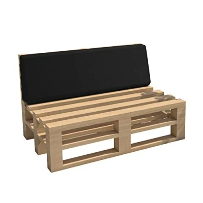 Afbeelding van Chilly Pilley Pallet Kussen Tuin Waterdicht Pad Binnen Buiten Wasbaar Afneembaar Zitkussen Rugkussen (Rugkussen 120x40x10/20, Zwart)