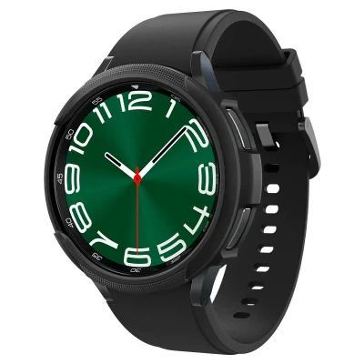 Afbeelding van Samsung Galaxy Watch 6 Classic 47 mm Hoes: Spigen Liquid Air Pro Case Apple Bumper Zwart Siliconen En TPU (zacht) Smart Covers