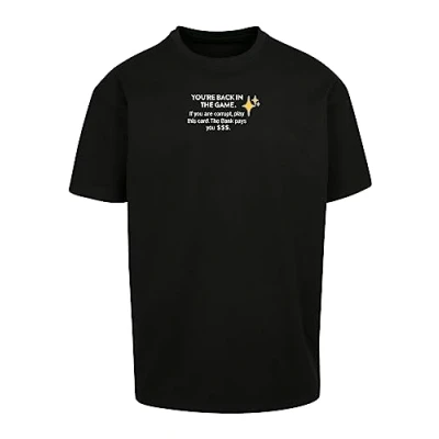 Afbeelding van Upscale by Mister TEE Intepol Oversize Tshirt print, Heren, Maat: Small, Black