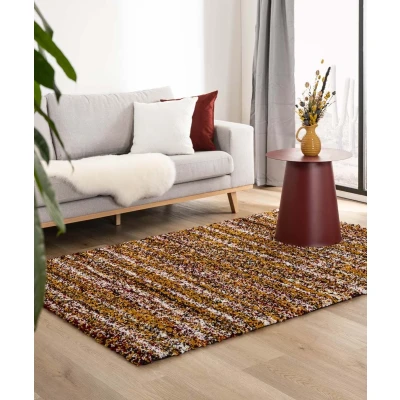 Afbeelding van Hoogpolig Tapijt/Vloerkleed Strepen Artisan Multi/okergeel 240x340 Cm