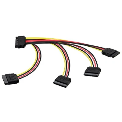 Afbeelding van Poppstar 20cm SATA Voedingskabel (4 voudig) (SATA Kabel Stroomadapter 1x connector (m) naar 4x (vr))