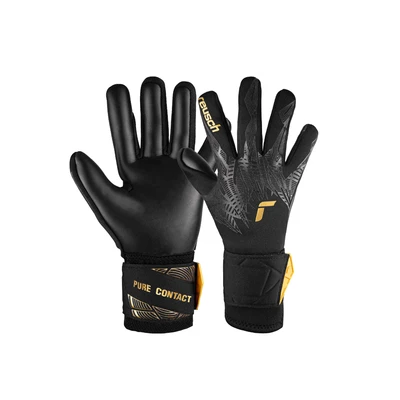 Afbeelding van Reusch Pure Contact Infinity Junior keepershandschoenen voor kinderen, optimaal kunstgras, 5.5, zwart goud