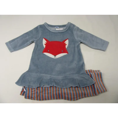 Afbeelding van Wiplala Jen &amp; James Pyjama Velour 2delig Meisje Vosje 6 maand 68