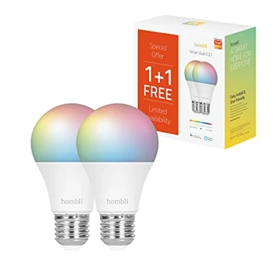 Afbeelding van Hombli Smart Ledlamp Peer E27 800 lm RGB + CCT 1+1 Gratis