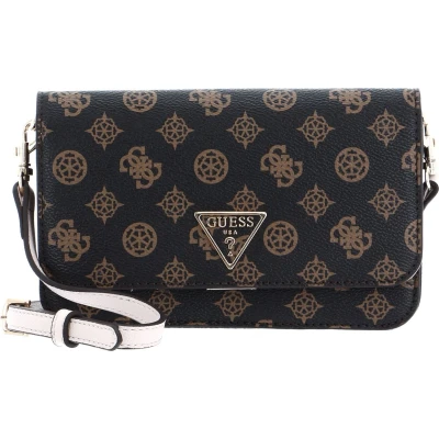 Afbeelding van GUESS Schoudertas Noelle Xbody Flap Organizer Mocha Logo Donkerbruin