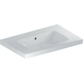 Afbeelding van Geberit iCon Light wastafel met aflegvlak wit (75 x 48 cm) zonder