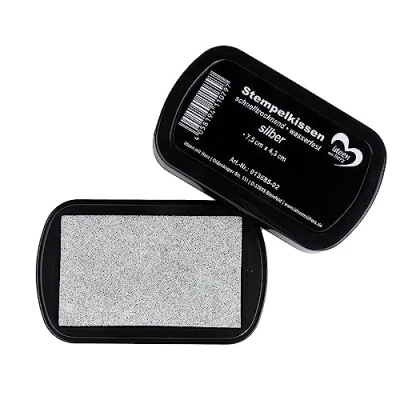 Afbeelding van Ideen mit Herz Stempelkussen sneldrogend waterdicht 7,5 cm x 4,3 (zilver)
