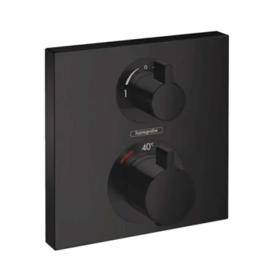 Afbeelding van Hansgrohe ecostat square afbouwdeel voor inbouw thermostaat met stop en omstelkraan mat zwart 15714670
