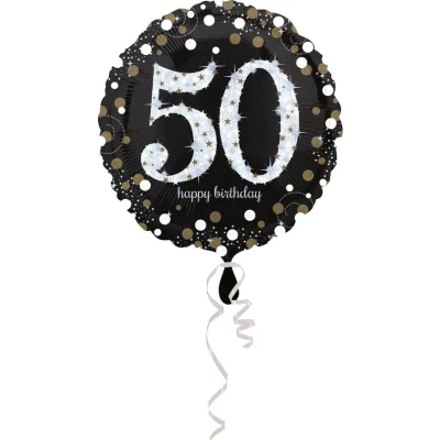 Afbeelding van Folie ballon Sparkling zilver goud 50 jaar.