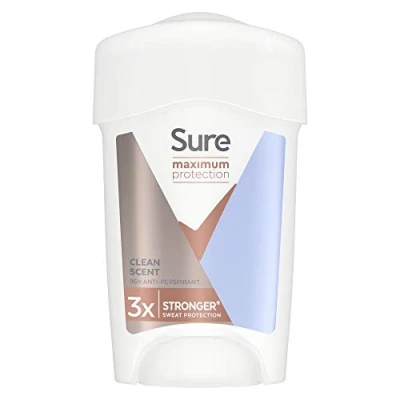 Afbeelding van Sure Maximum Protection Clean Scent Anti transpirant deodorantcrème (45ml)
