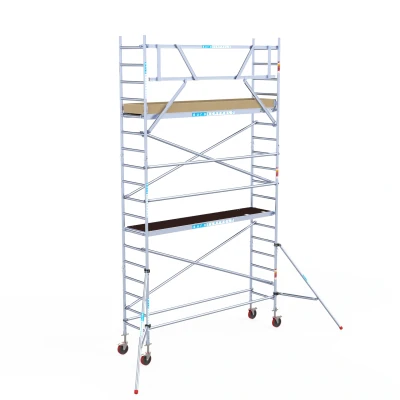 Afbeelding van Euroscaffold Rolsteiger Budget Schoren L305xB75 6.20m werkhoogte Houten platformen