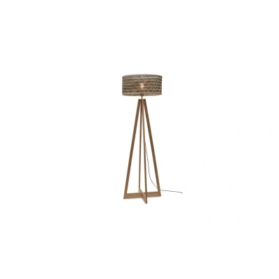 Afbeelding van Good&amp;Mojo Vloerlamp Java Bamboe 4 Poot Naturel Zwart 50x50x145cm