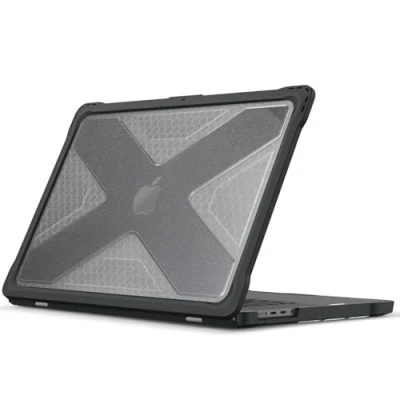 Afbeelding van Fintie Hoes compatibel met MacBook Pro 16 (2024 2021) M4 M3 M2 M1 Pro/Max A3186 A3403 A2991 A2780 A2485, full body robuuste TPU bumper case 16, transparant (glitter)