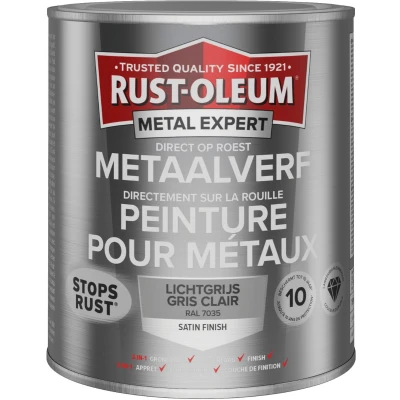 Afbeelding van rust oleum metal expert metaalverf satin ral 7035 750 ml