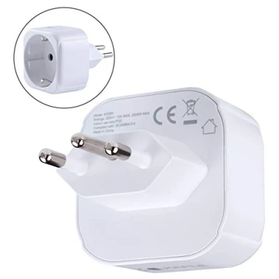 Afbeelding van Brazil/South Africa African SA Adapter Plug Reizen Type N voor EU Europe European C E F Contactdoos Socket Adaptor for Spain France Italy IT Germany Denmark Greece Turkey International 3 pins
