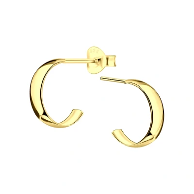 Afbeelding van JoyS Zilveren oorringen stud 3 mm / 11 14k goudplating