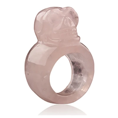 Afbeelding van Ruben Robijn Roze kwarts schedel ring