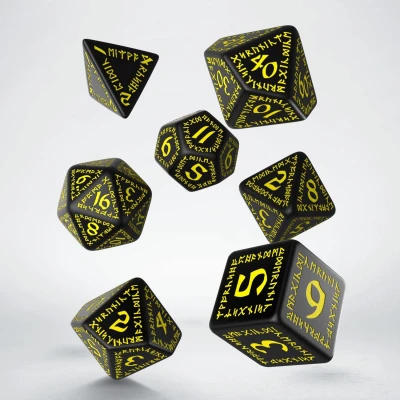 Afbeelding van Q Workshop Runic RPG Dice Set: Black &amp; Yellow