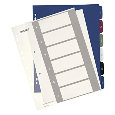 Afbeelding van Leitz personaliseerbare tabbladen, 11 gaatsperforatie,1 6 tabs