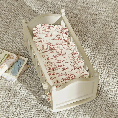 Afbeelding van LOBERON Beddengoed voor poppen Fleurine crème/rood