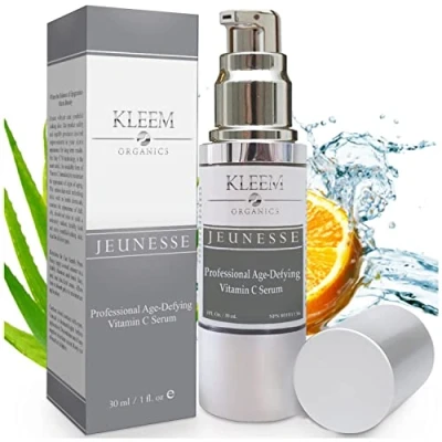 Afbeelding van Kleem Organics Vitamine C Serum voor Gezicht met Hyaluronzuur en E Anti aging Gezichtsserum om Collageen te Stimuleren, Rimpels, Donkere Vlekken Schade Door de Zon Verminderen 30ml