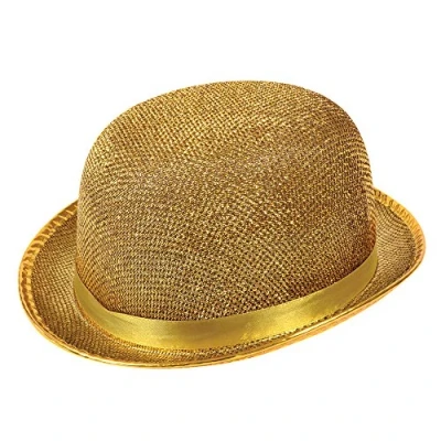 Afbeelding van Bristol Novelty BH445 Bowler Hoed Gold Lurex, Unisex volwassene, One Size