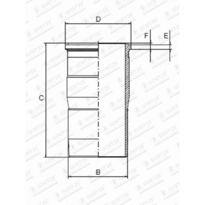 Afbeelding van Goetze Engine Cilinderbus/voering O ring 15 451190 00