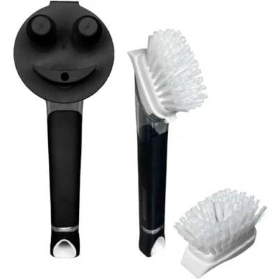 Afbeelding van De originele glimlachende spons handvat zeep doseerhandvat voor scrub papa en Smilyeez vaatwand (zwart &amp; zwart combo)