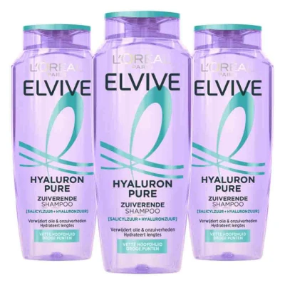 Afbeelding van 3x L&#039;Oréal Elvive Hyaluron Pure Shampoo 250 ml