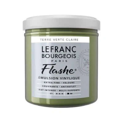 Afbeelding van Lefranc Bourgeois 300552 Flashe acryl en vinylverf, lichtecht, dekkend bestand tegen veroudering 125ml Pot, Light Green Earth