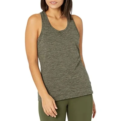 Afbeelding van Amazon Essentials 2 Pack Tech Stretch Racerback Tanktop voor dames,Olive Space kleurstof/zwart,XL