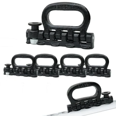 Afbeelding van 4 stuks viervoudige fitting voor airline rail eindbeslag eindfitting 4000 daN inklapbaar