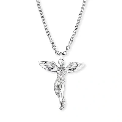 Afbeelding van Engelsrufer Damen Halskette aus Sterling Silber mit Engel Anhänger, Karabinerverschluss, in zwei Längen verstellbar, nickelfrei, ERN LILANGEL
