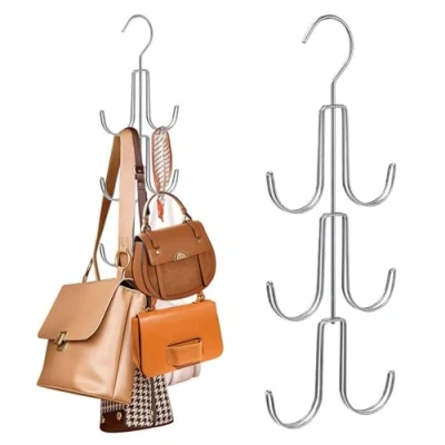 Afbeelding van Greyoe Stropdashouder, riemhouder, kledingkast, sjaalhanger, multifunctionele riem, stropdas, slinghaak, organizer voor stropdassen, sjaals, doeken, tassen, zilver