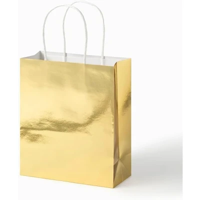 Afbeelding van Cadeautas Folia goud kraft 18x21x8cm 7 stuks