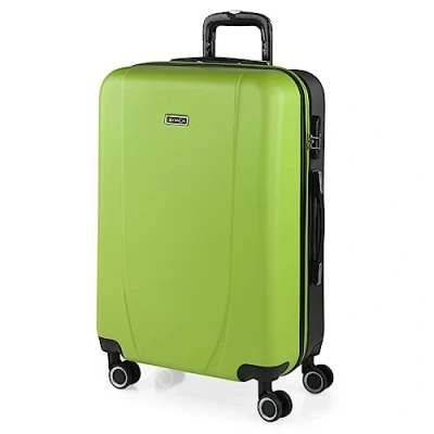 Afbeelding van ITACA Middelgrote Koffer. Medium Trolley Reiskoffer van ITACA. Lichtgewicht ABS Harde Schaal 4 Wielen Cijferslot, Pistachet antraciet
