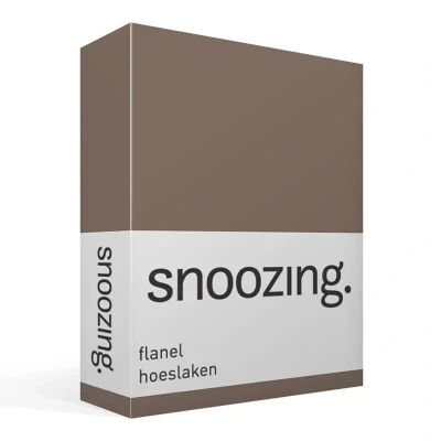 Afbeelding van Snoozing Flanel Hoeslaken Eenpersoons 80x200 cm Bruin