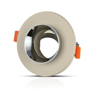 Afbeelding van V tac Inbouwspot Vt 862 Gu10 35w 4 X 10 Cm Ip20 Ivoor/zilver