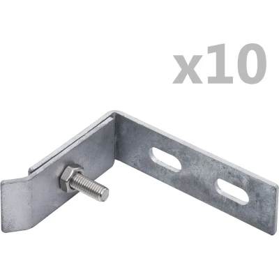 Afbeelding van vidaXL Wand hoekverbinding 10 sets zilverkleurig