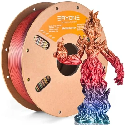 Afbeelding van ERYONE Zijdeachtig PLA filament in regenboogkleuren, 1,75 mm, voor 3d printers, +/ 0,03 1 kg per spoel, zonsondergang regenboog