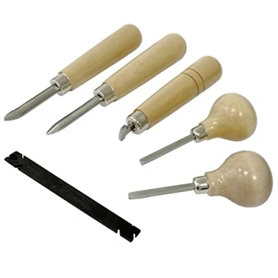 Afbeelding van Jewellers Tools SET MET 6 BEZELS: Juweliers Steen Setting Claw Bezel Prong Lifter Pusher Roller Burnisher Tool (220)