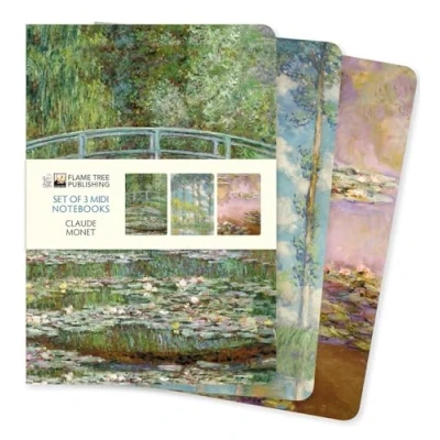 Afbeelding van Claude Monet Set of 3 Midi Notebooks: Unser beliebten Mittelformat Notizbücher im 3er Pack mit flexiblen, künstlerisch gestalteten Einbänden jeweils unterschiedlichen Motiven des Künstlers