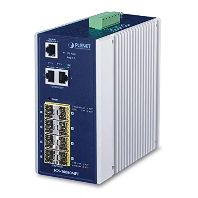 Afbeelding van Planet Industriële 8 100/1000X SFP+ 2 poorts 10/100/1000T, Managed Switch 40 75 graden C (8 Havens), Netwerkschakelaar, Zwart