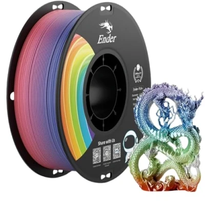 Afbeelding van Creality PLA+ 3D printerfilament, PLA Plus, Pro, 1,75 mm, sterk, robuust, soepele druk, maatnauwkeurigheid 0,02 1 kg kartonnen spoel, kleurrijk (Rainbow)